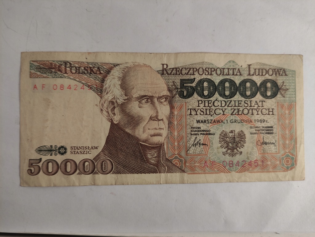 Stary Banknot 50000 1989 seria AF - 13878032572 - oficjalne archiwum ...
