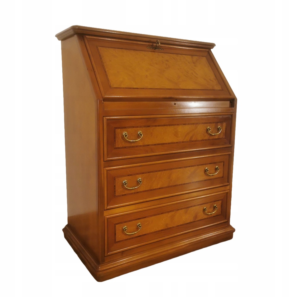 STYLOWA KOMODA BIURKO SEKRETARZYK Z INTARSJĄ SZYBKA WYSYŁKA