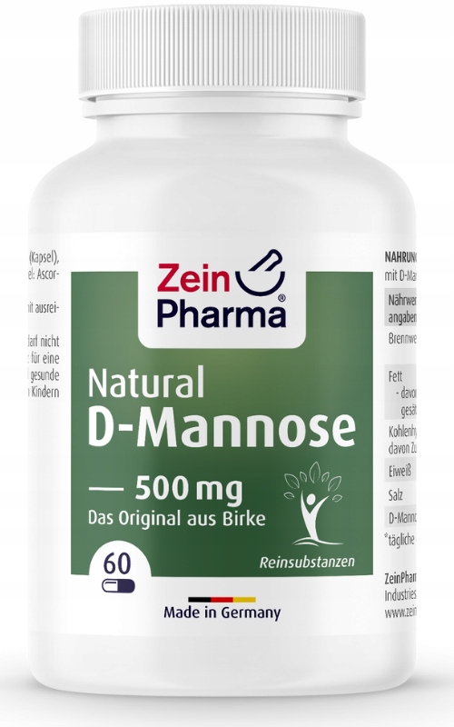 Naturalna D-Mannoza 500 mg 60 kapsułek Zein Pharma