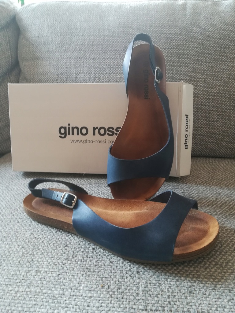 GINO ROSSI piękne skórzane sandały r. 40