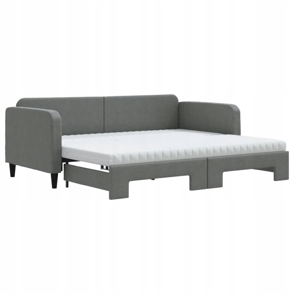 vidaXL Sofa rozsuwana z materacami, ciemnoszara,