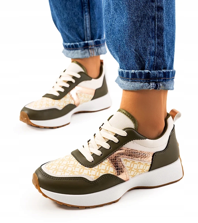 Zielone sneakersy damskie Isham rozmiar 36