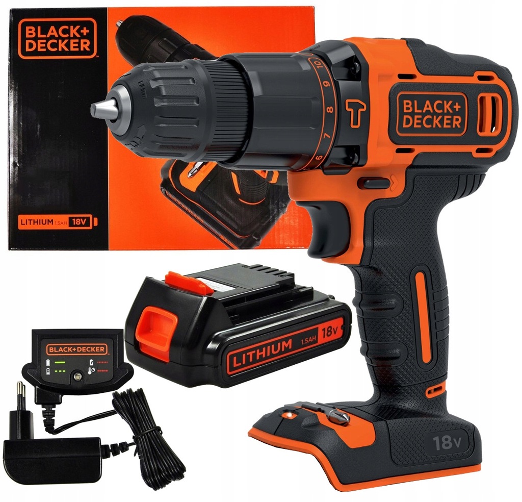 BLACK DECKER BDCHD18 WKRĘTARKA UDAR 18V AKU 1,5Ah - 11485794341 ...