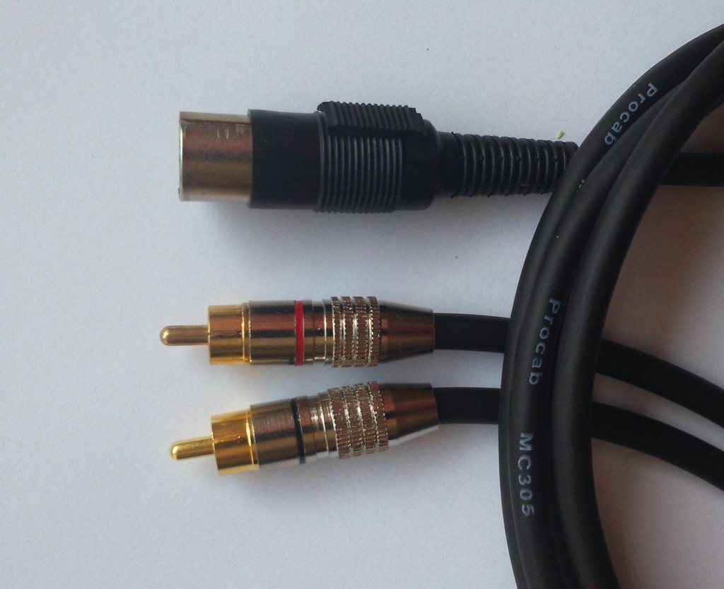 PROCAB kabel / wtyk DIN5 / 2 RCA (2czincz) 5m