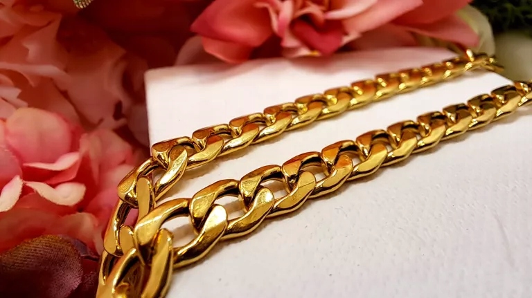 ZŁOTY ŁAŃCUSZEK PANCERKA DMUCHANA 11,62G 585 55CM