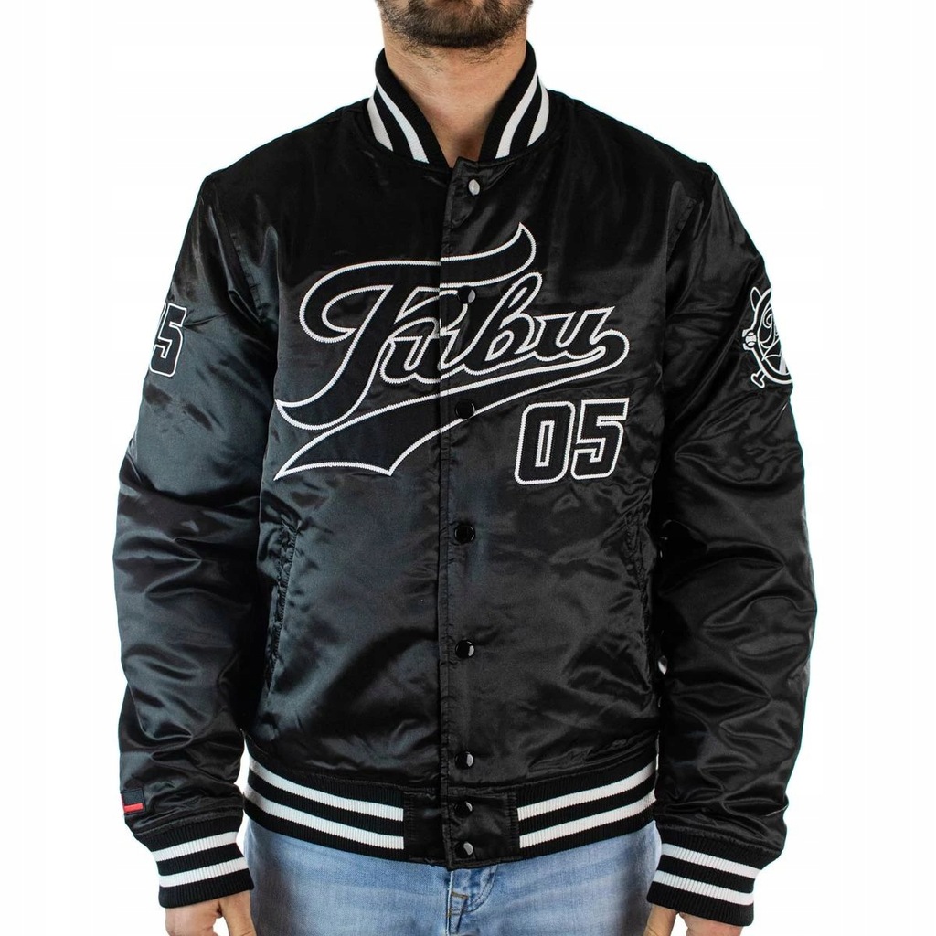 FUBU KURTKA MĘSKA BOMBERKA CZARNA JACKET S