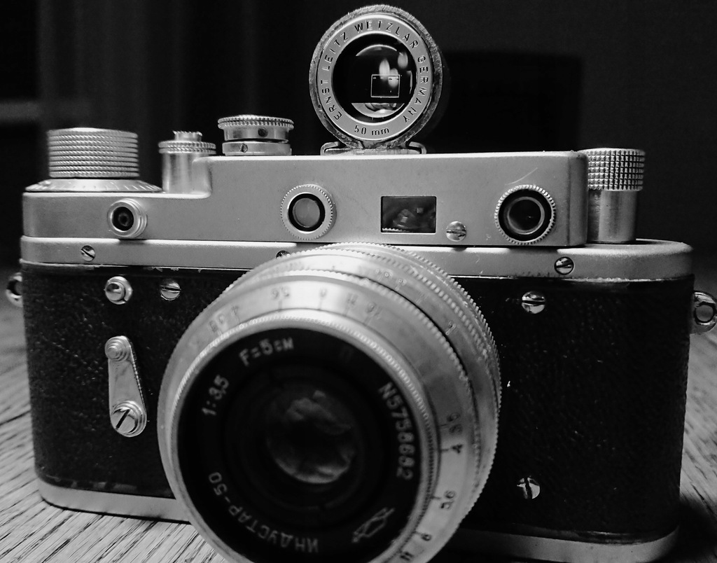 Zorki-2c po przeglądzie, Industar 50, wizjer Leica