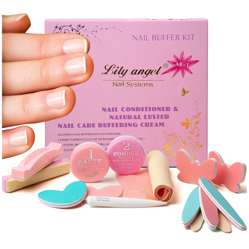 Manicure Japoński do paznokci Zestaw Lily Angel Shine pasta puder polerka