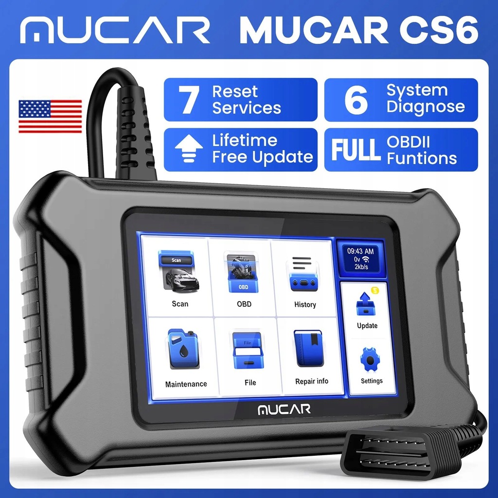 Skaner diagnostyczny MUCAR CS6 Car OBD2 Nowa wersja