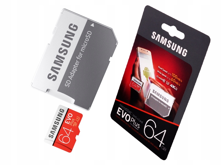 KARTA PAMIĘCI SAMSUNG EVO+ 64GB MICRO SD 100 MB/s