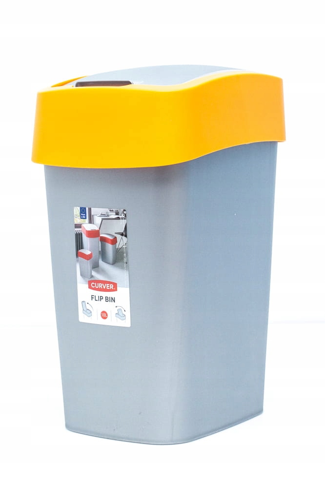 CURVER KOSZ NA ŚMIECI FLIP BIN ŻÓŁTO / SZARY 10L 12623719605
