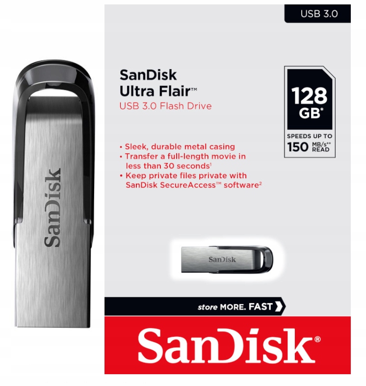 Купить Флеш-накопитель Sandisk SANDISK USB 3.0 ULTRA FLAIR, 128 ГБ: отзывы, фото, характеристики в интерне-магазине Aredi.ru