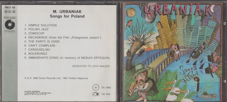 MICHAŁ URBANIAK - SONGS FOR POLAND 1991 I WYD PNCD