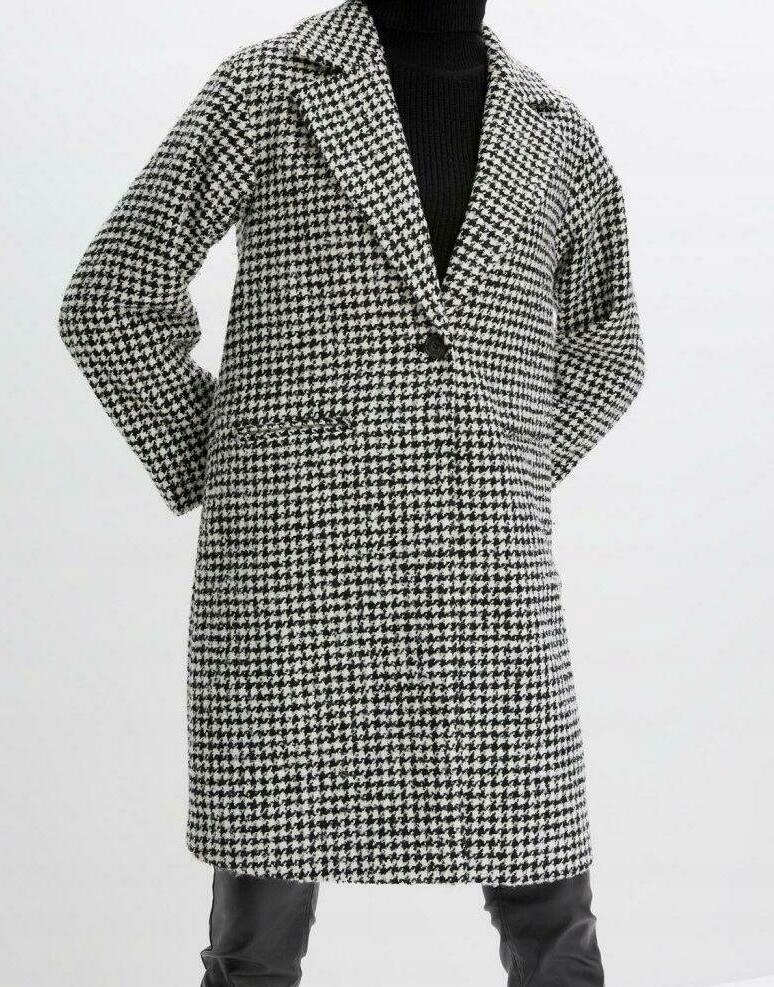 ujd PŁASZCZ OVERSIZE W PEPITKĘ 46