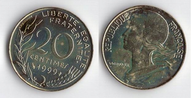 FRANCJA 1999 20 CENTIMES