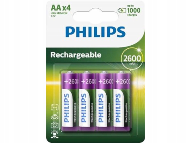 AKUMULATOR PHILIPS AA 2600 MAH 4 SZT BLISTER