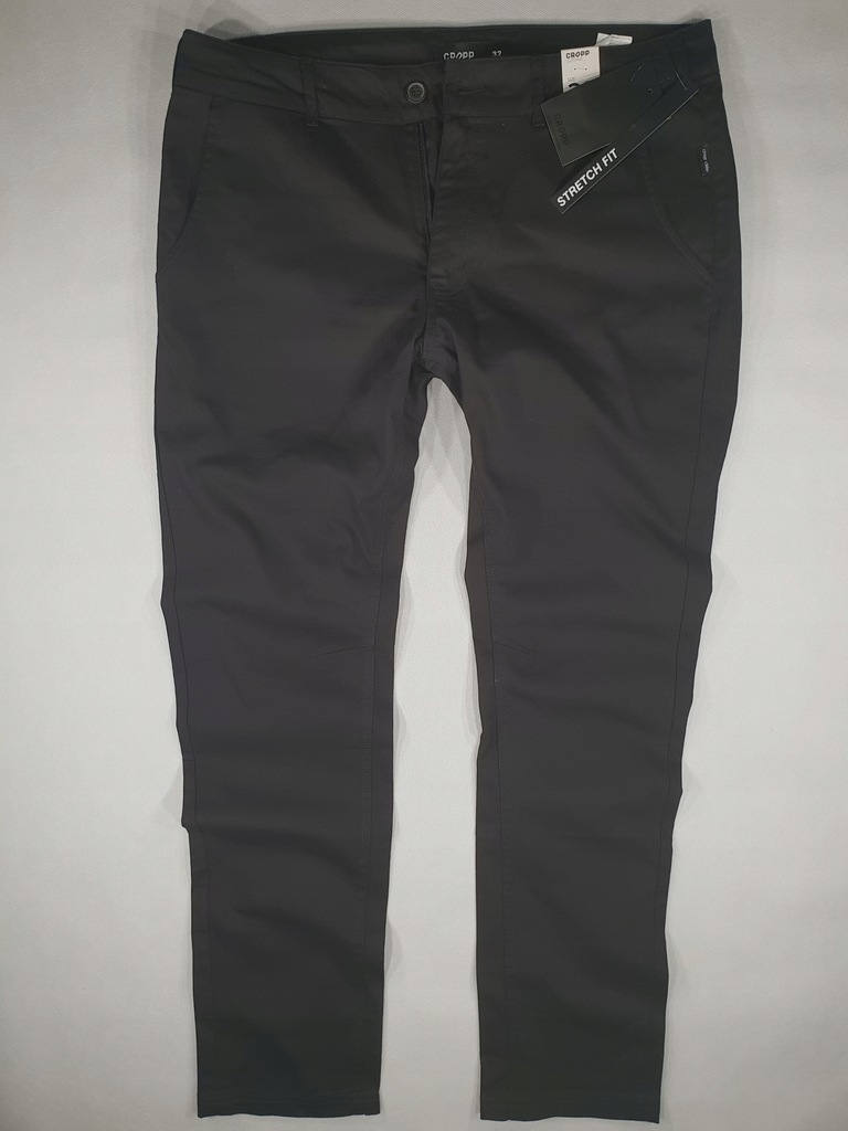 CROPP spodnie czarne chino stretch slim W32 86cm