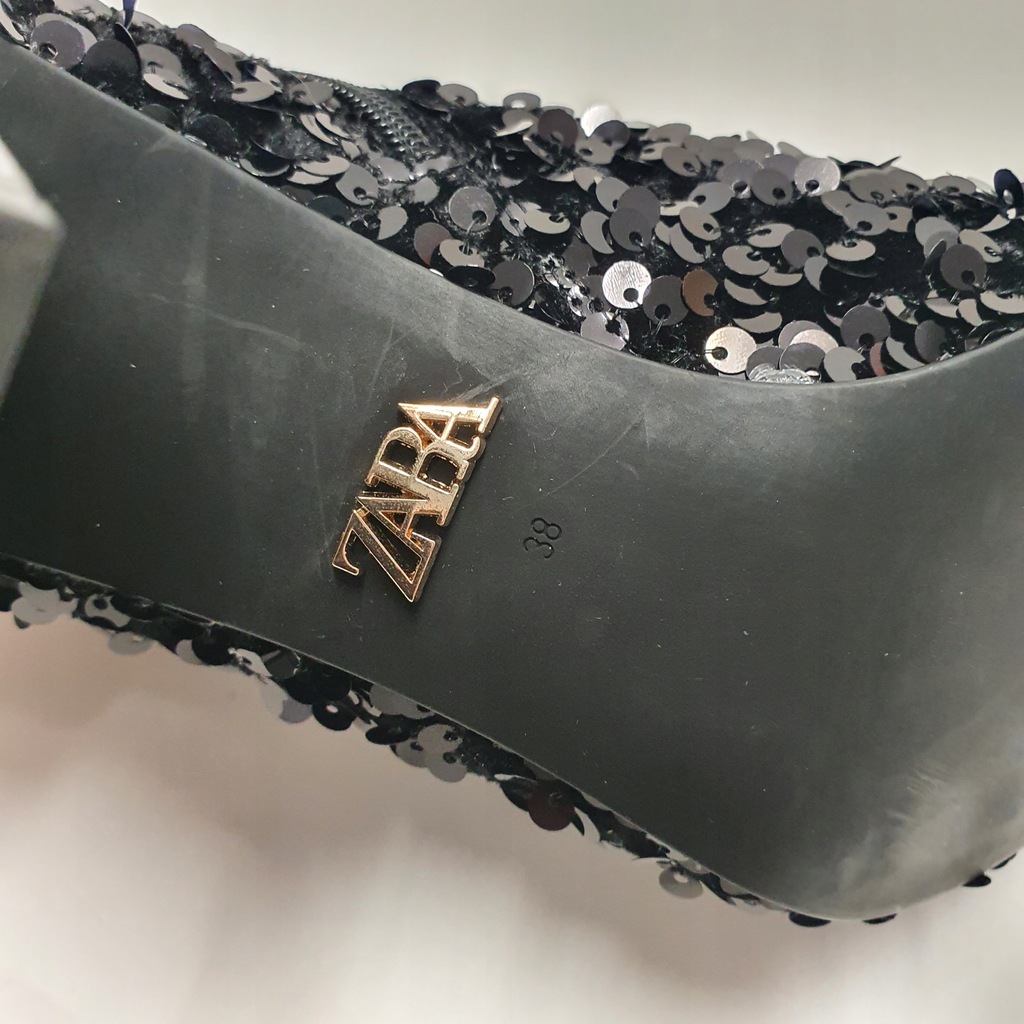 #234-7-1716 SaRyu様 Buty Zara 38 damskie na sylwestra cekiny - 12867681874