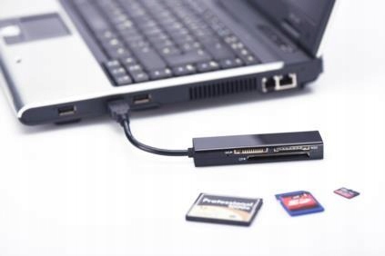 Czytnik kart 4-portowy USB 2.0 HighSpeed Compact Flash, SD, Micro SD/SDHC