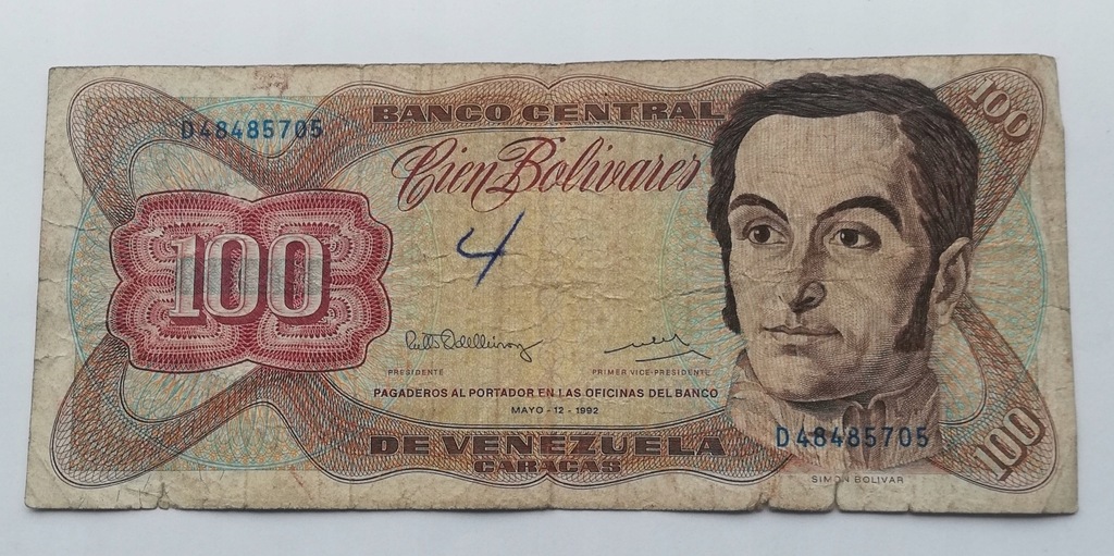 Wenezuela 100 boliwarów 1992