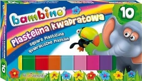 Plastelina kwadratowa 10 kolorów BAMBINO