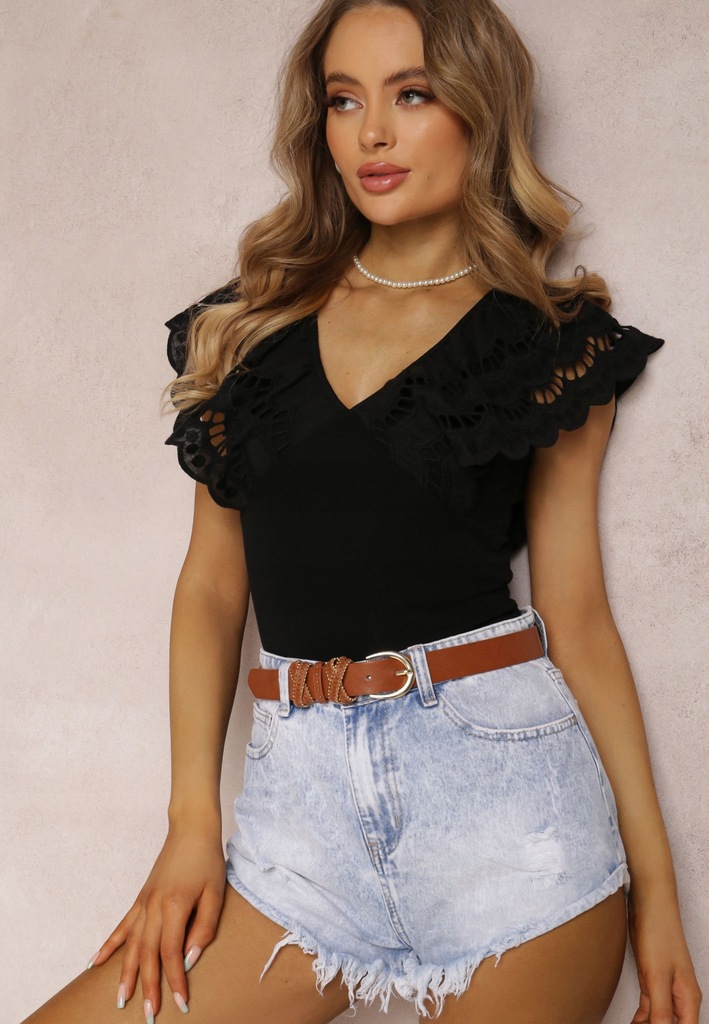 Renee Czarne Body damskie S/M Dzianina