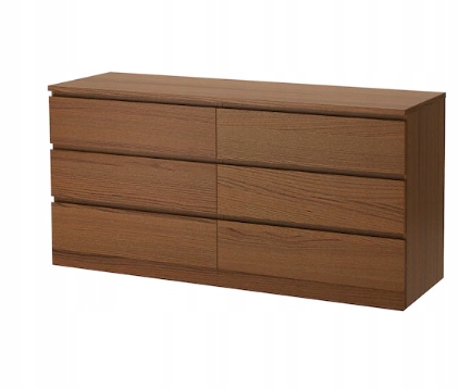 Ikea MALM Komoda, 6 szuflad, jesion, 160x78 cm