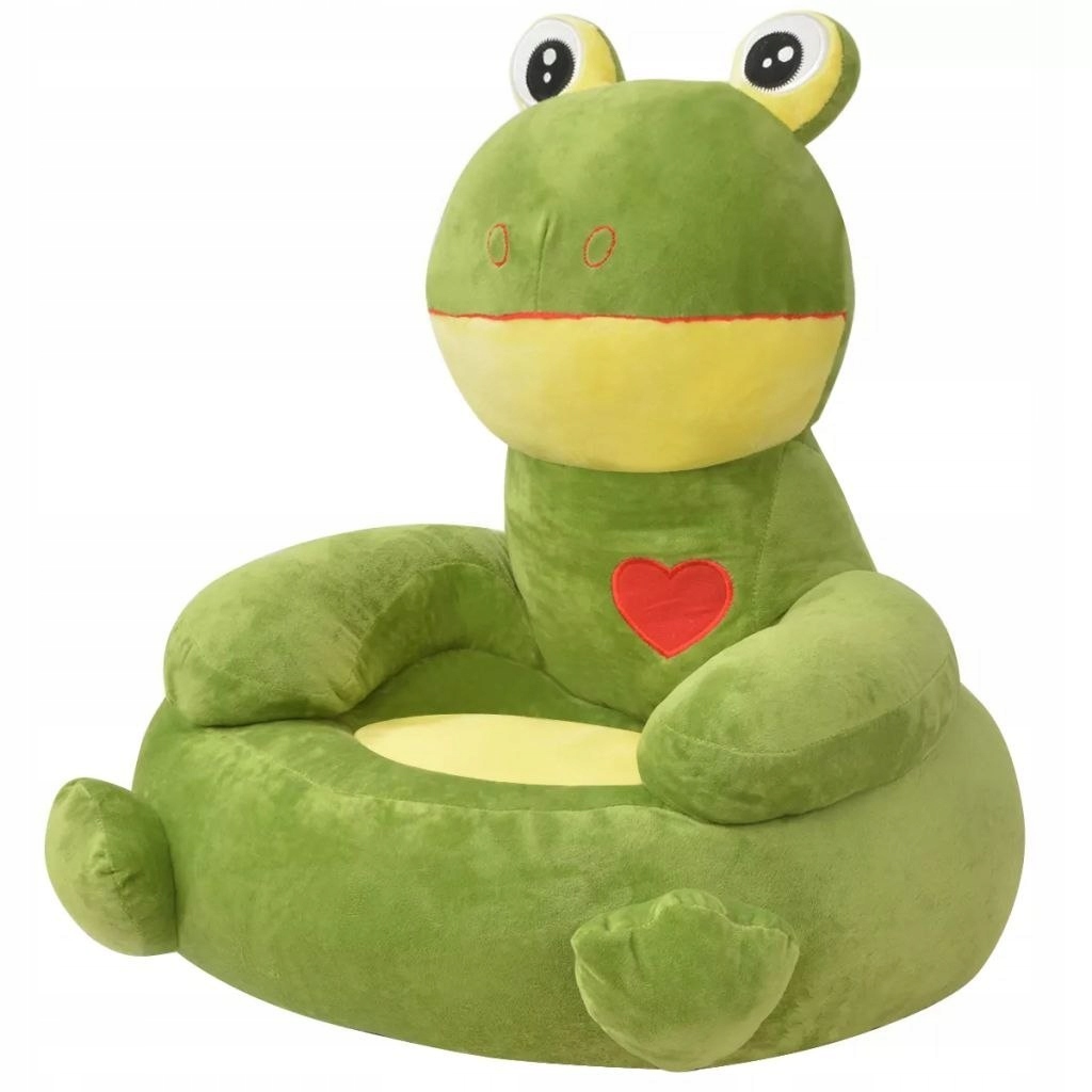Fotel dla dzieci żaba pluszowy zielony VidaXL