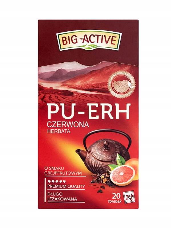 Big Active Pu Erh herbata czerwona grejpfrut 20 tb