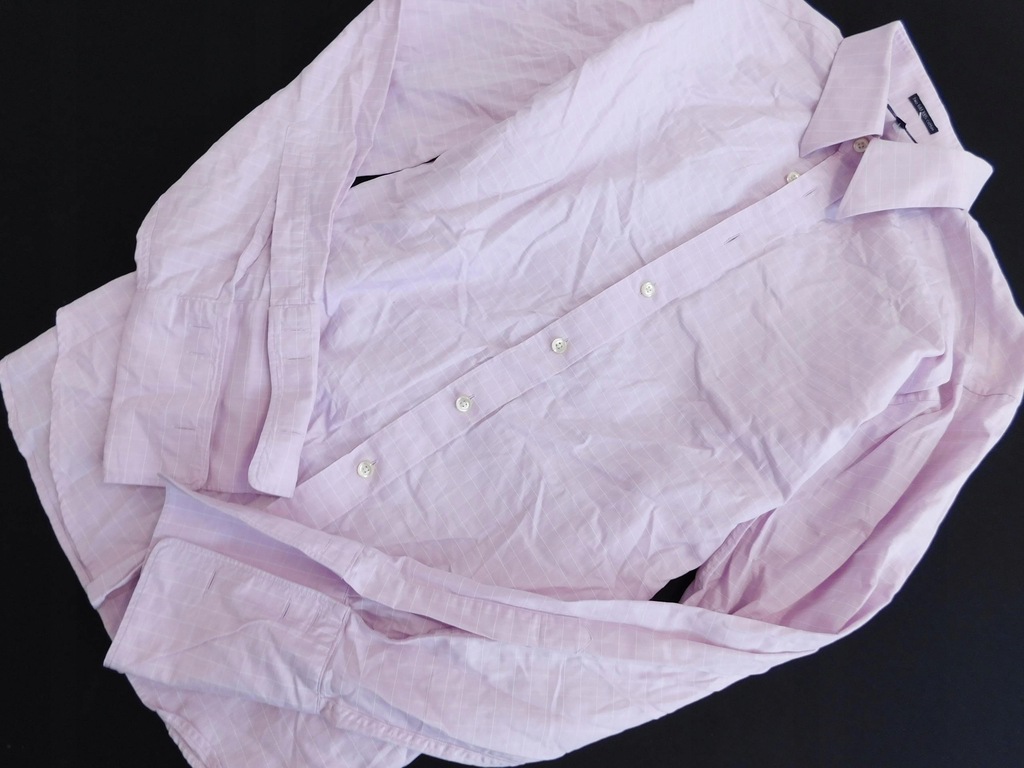 1901b16 M&S koszula W KRATKE lilac COTTON 16,5