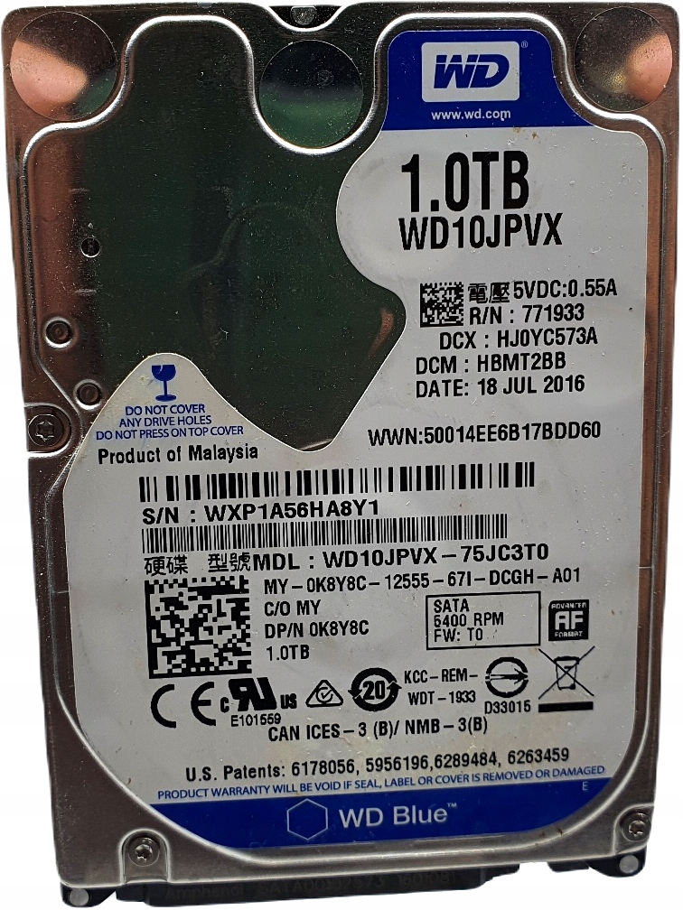 Dysk twardy HDD Western Digital WD10JPVX 1TB SATA III 2,5" 1000GB