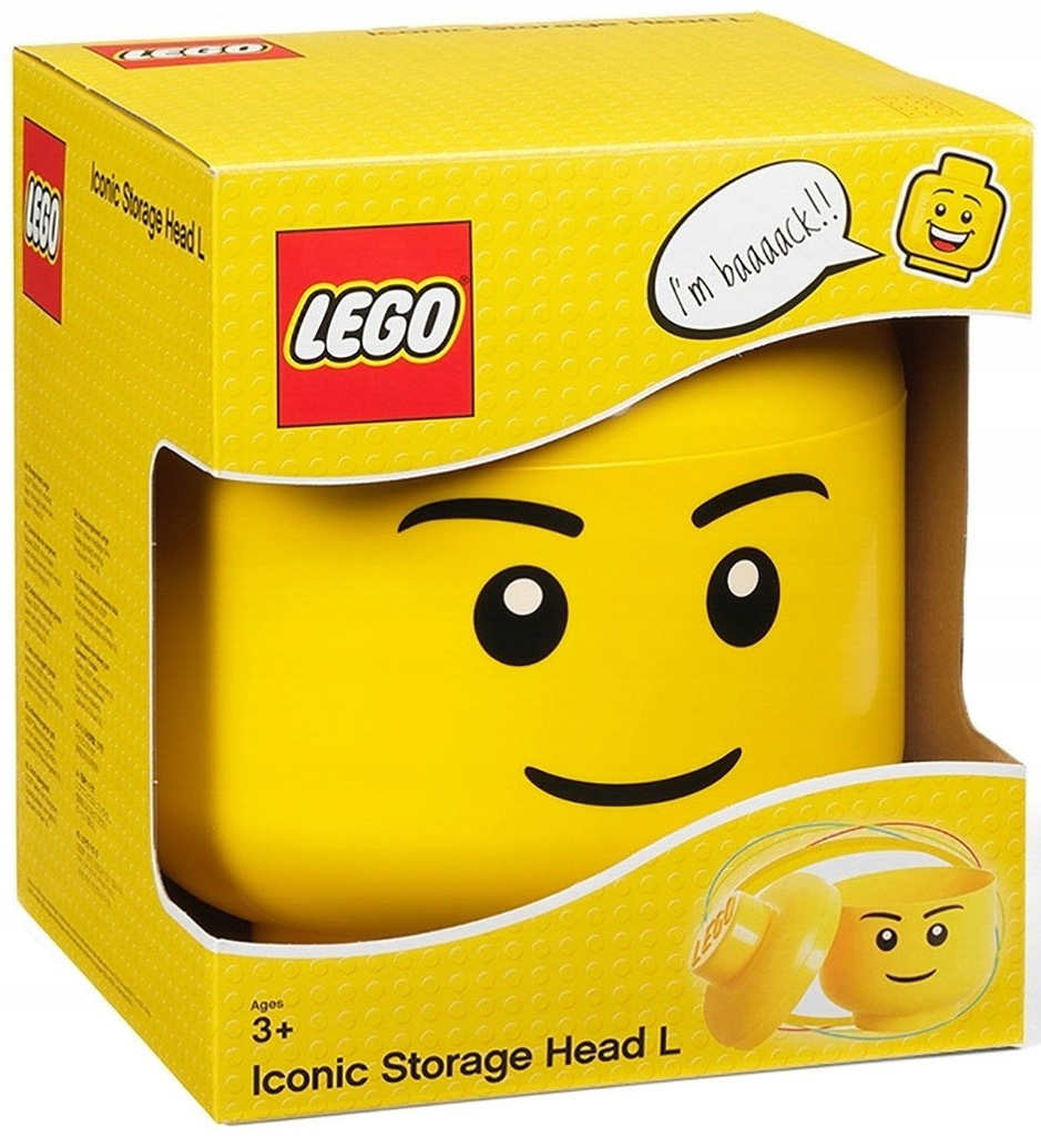 LEGO DUŻY POJEMNIK GŁOWA CHŁOPIEC NOWY