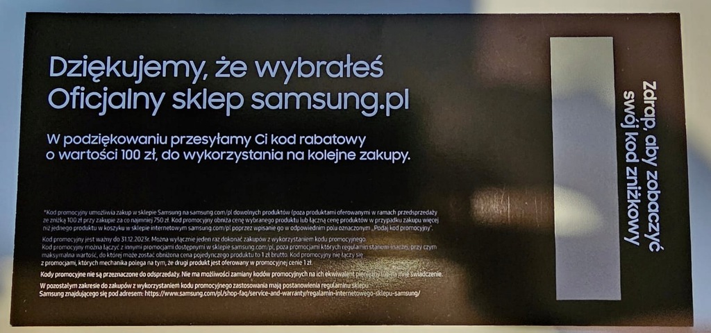 Samsung kod zniżkowy rabatowy voucher BON 100 zł