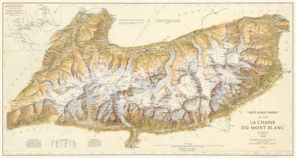 Mapa Masyw Mont- Blanc 88x47 CZYTELNA reprodukcja