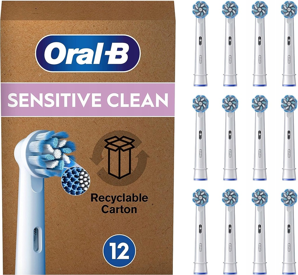 ORYGINALNE KOŃCÓWKI DO ORAL-B SENSITIVE CLEAN KOŃCÓWKI 12 SZT ORYG