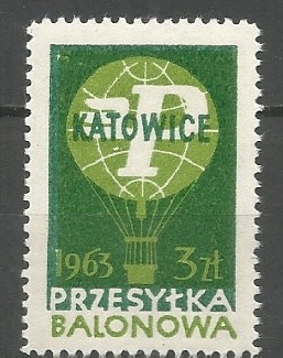 Poczta balonowa 1963 walor pozapocztowy k5
