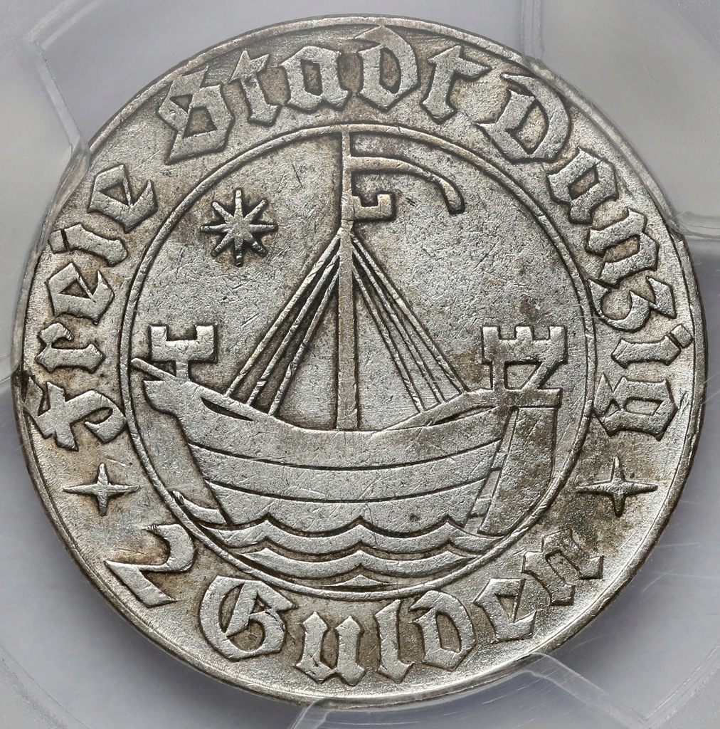 5415. Gdańsk, 2 guldeny 1932 - PCGS AU50