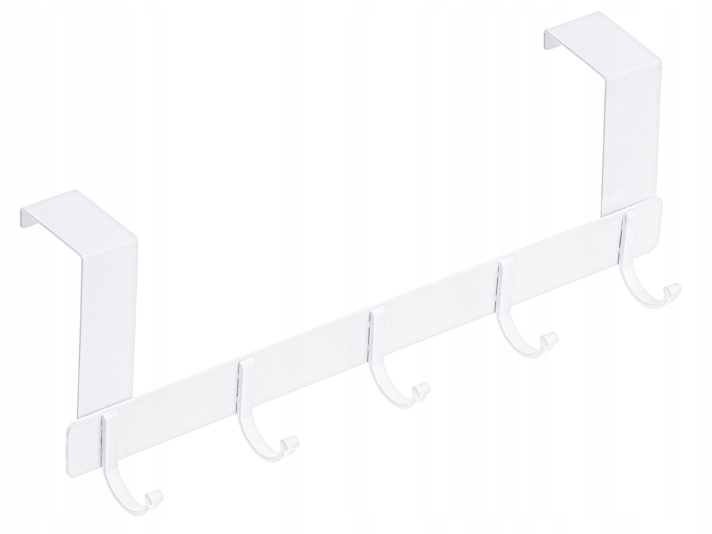 Wieszak haczyk na drzwi ubrania 32cm 5 haków biały