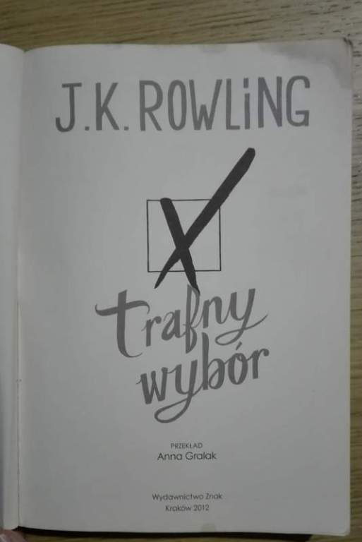 Książka Trafny wybór - J.K. Rowling