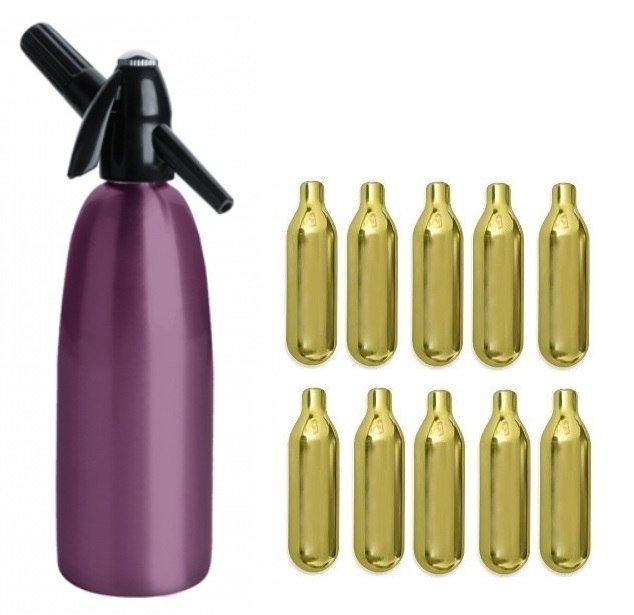 KOLOROWY SYFON DO WODY FIOLETOWY + 10 NABOI