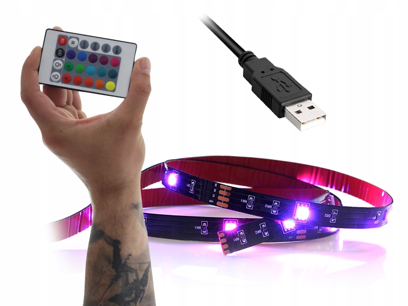 PREZENT DLA MĘŻCZYZNY TAŚMA LED RGB USB NA PILOT