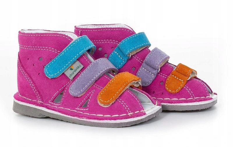 Danielki kapcie fuksja i kolorowe rzepy 21