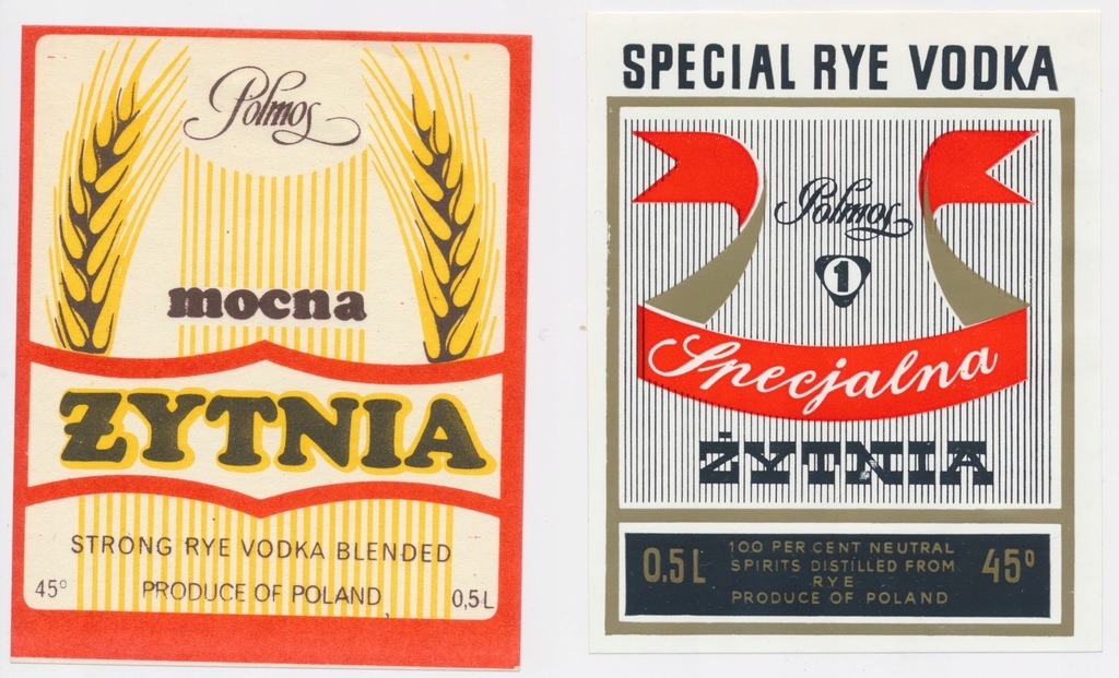 4806. Etykiety alkoholowe Żytnia Wódka (2szt)