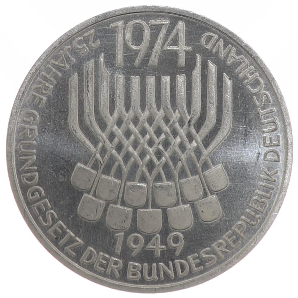 5 marek - Konstytucja RFN - Niemcy - 1974 - F