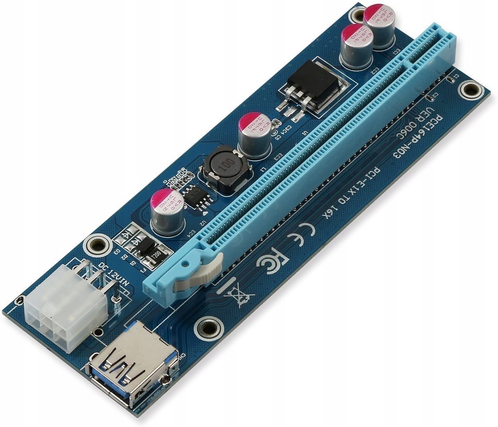Купить Фирменный переходник PCIE 1x-16x USB 3.0 SATA PCI-E 6PIN: отзывы, фото, характеристики в интерне-магазине Aredi.ru