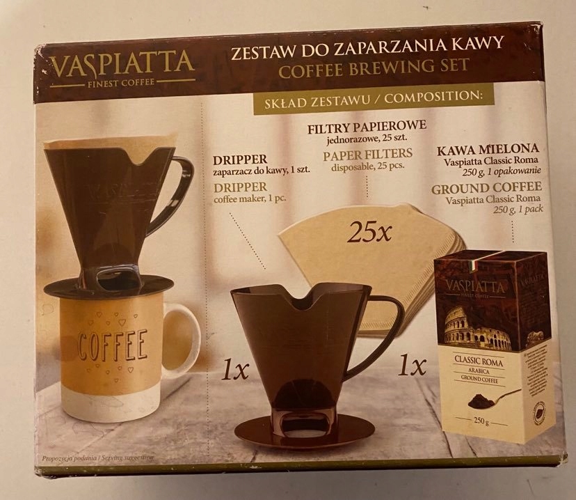 VASPIATTA ZESTAW DO ZAPARZANIA KAWY DRIPPER 20FILT 11529241419