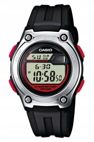 CASIO Zegarek dla Dziecka W-211-1BVEF Alarm Stoper