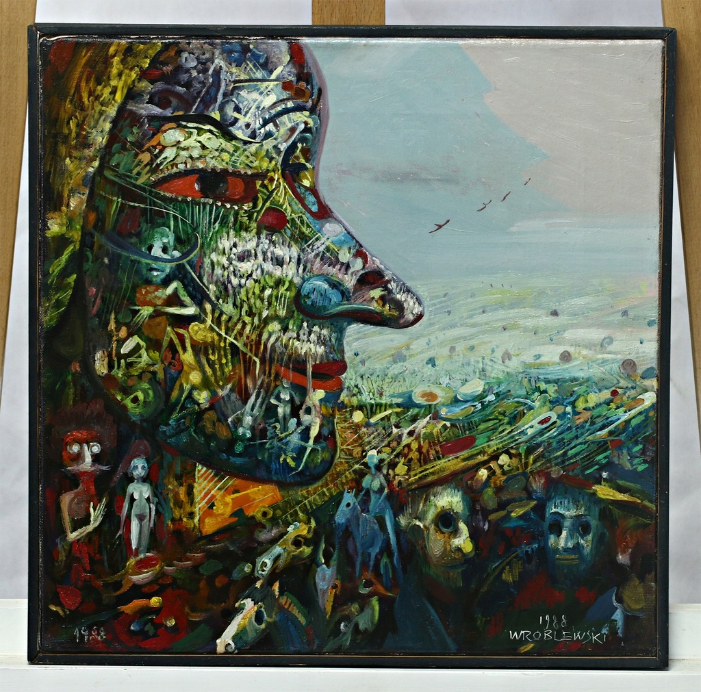 JERZY WRÓBLEWSKI (1933-2000) PORTRET ARTYSTY OBRAZ