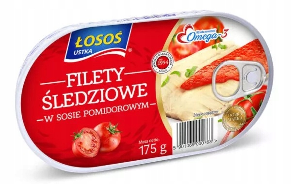 Łosoś Ustka Filety śledziowe w sosie pomidorowym 175 g