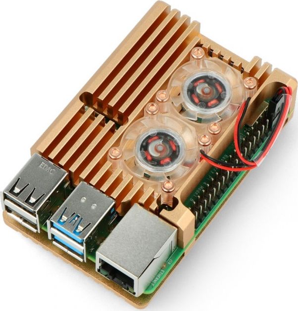 JustPi Obudowa z dwoma wentylatorami Raspberry Pi 4B (DNG-16015)